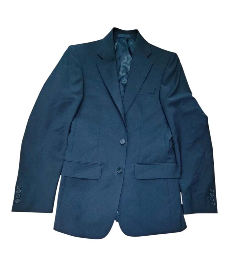 Calvin Klein Men's 36R Black Wool Blend Single Breasted Blazer Jacket Slim Fit